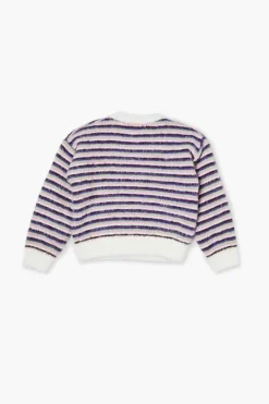 Girls Fuzzy Flower Graphic Sweater (Kids)