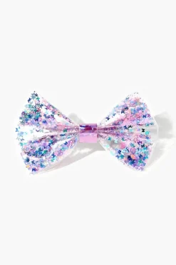 Girls Glittered Confetti Bow Hair Clip (Kids)