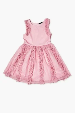 Girls Glitter Ruffle-Trim Dress (Kids)