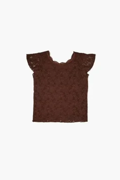 Girls Lace Butterfly Sleeve Top (Kids)