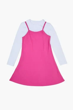 Girls Long-Sleeve Combo Dress (Kids)