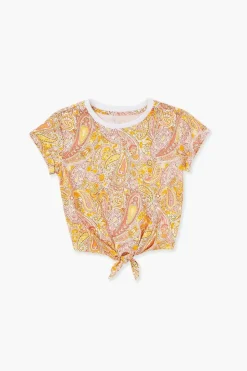 Girls Paisley Print Knotted Tee (Kids)