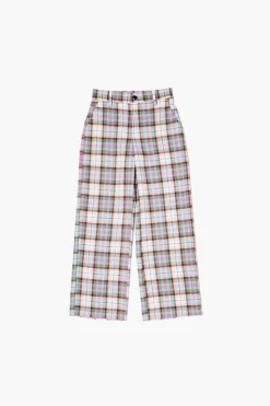 Girls Plaid Straight-Leg Pants (Kids)