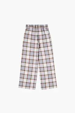 Girls Plaid Straight-Leg Pants (Kids)