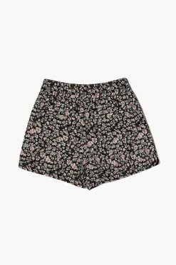 Girls Quilted Floral Print Shorts (Kids)