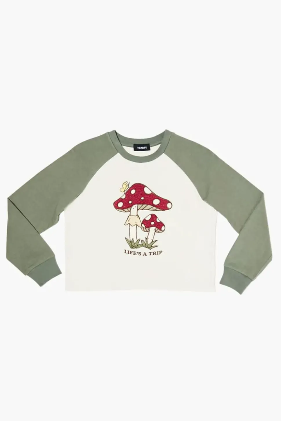 Girls Raglan Mushroom Graphic Tee (Kids)