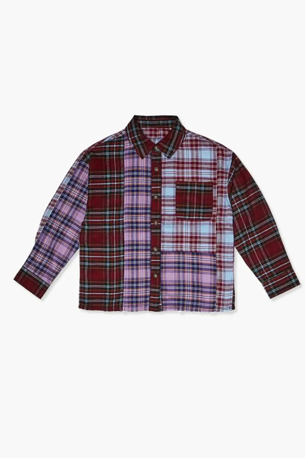 Girls Reworked Plaid Shirt (Kids)