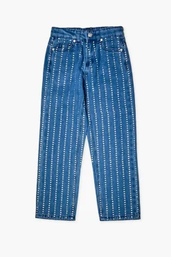 Girls Rhinestone-Striped Jeans (Kids)