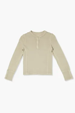 Girls Ribbed Henley Top (Kids)