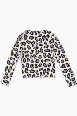 Girls Ribbed Leopard Tee (Kids)