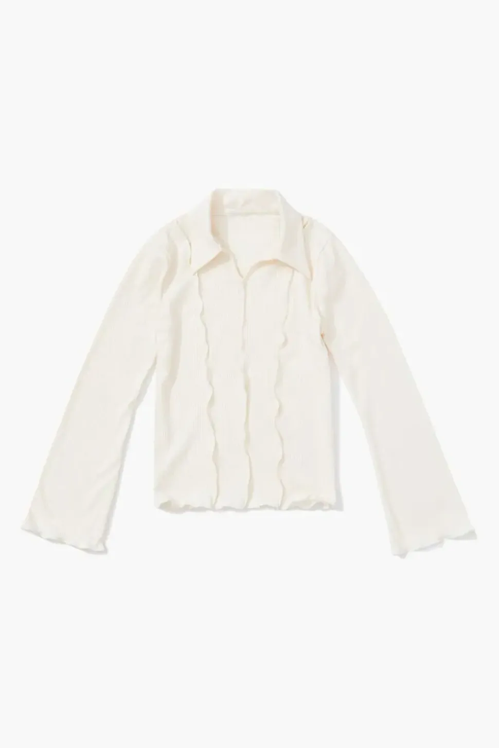 Girls Ribbed Lettuce-Edge Top (Kids)