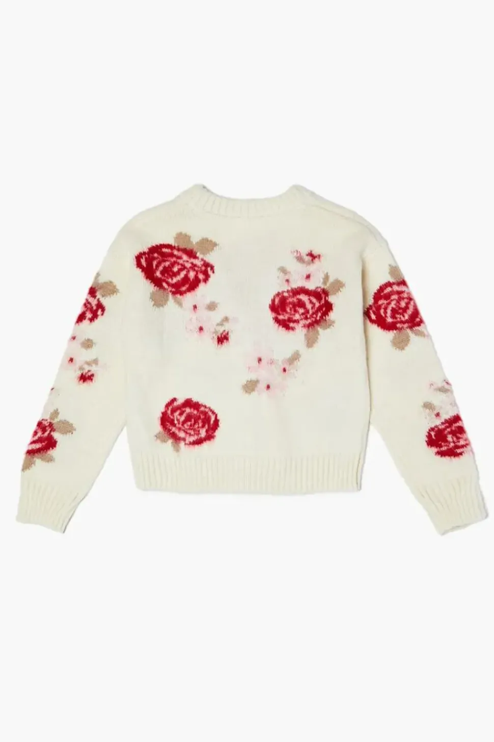 Girls Rose Print Cardigan Sweater (Kids)