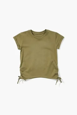 Girls Ruched Drawstring Tee (Kids)