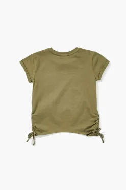 Girls Ruched Drawstring Tee (Kids)