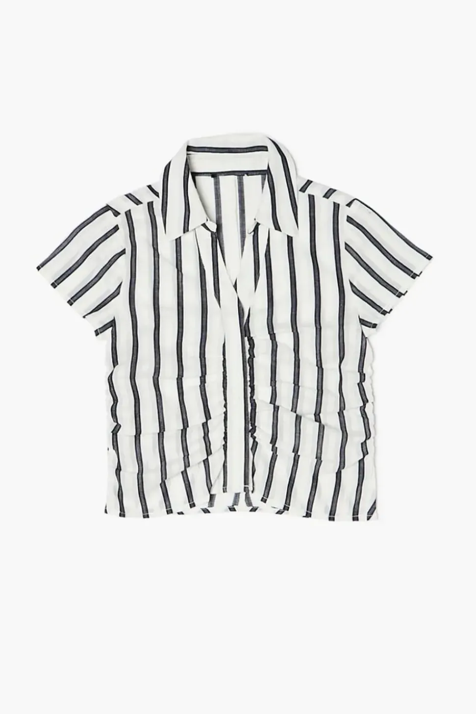 Girls Ruched Striped Shirt (Kids)