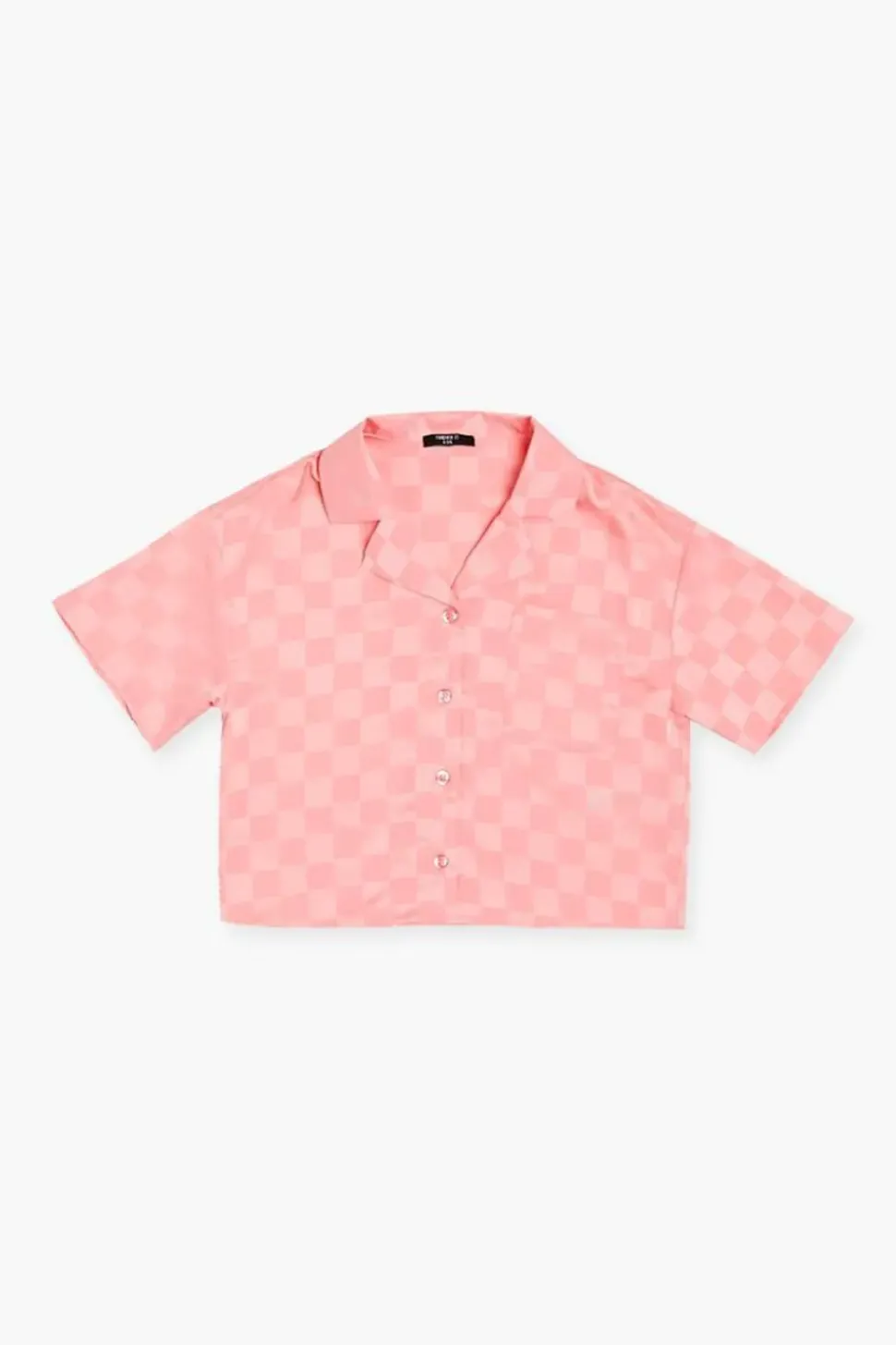 Girls Satin Checkered Shirt (Kids)