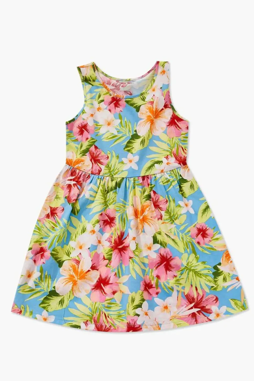 Girls Tropical Print A-Line Dress (Kids)