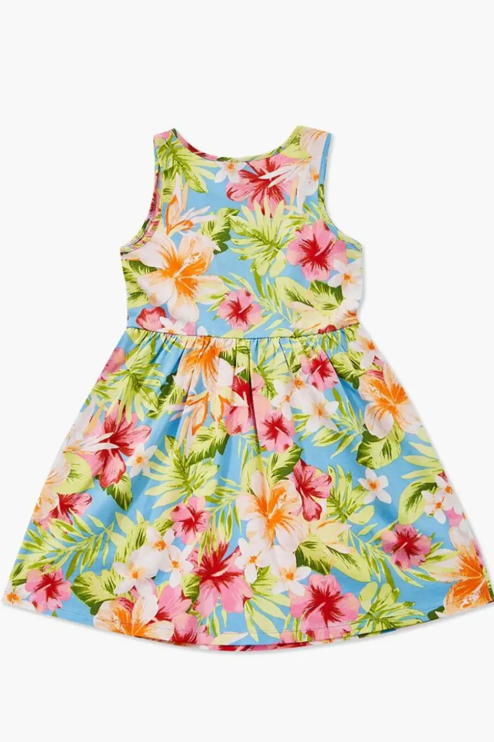 Girls Tropical Print A-Line Dress (Kids)