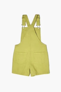 Girls Twill Overall Shorts (Kids)