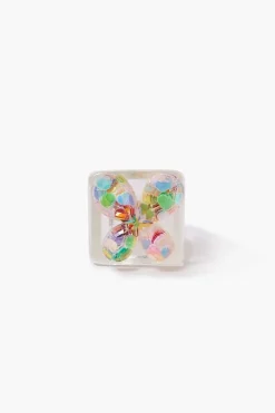 Glitter Butterfly Cocktail Ring