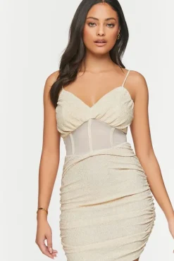 Glitter Knit Bustier Bodycon Dress
