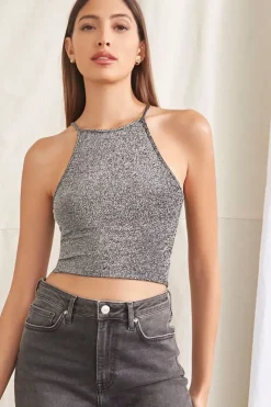 Glitter Knit Cropped Cami