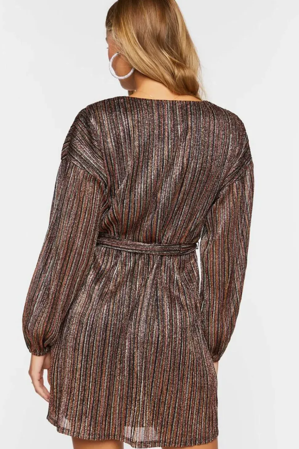 Glitter Knit Mini Wrap Dress