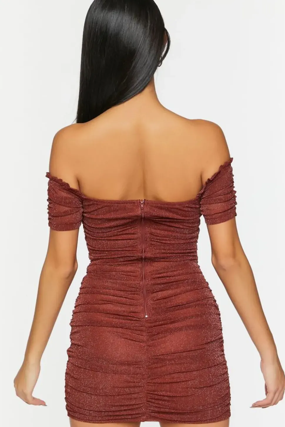 Glitter Knit Off-The-Shoulder Mini Dress