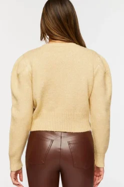 Glitter Knit Ribbed-Trim Sweater