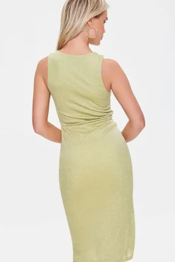 Glitter Knit Ruched Dress