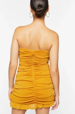 Glitter Knit Ruched Mini Dress