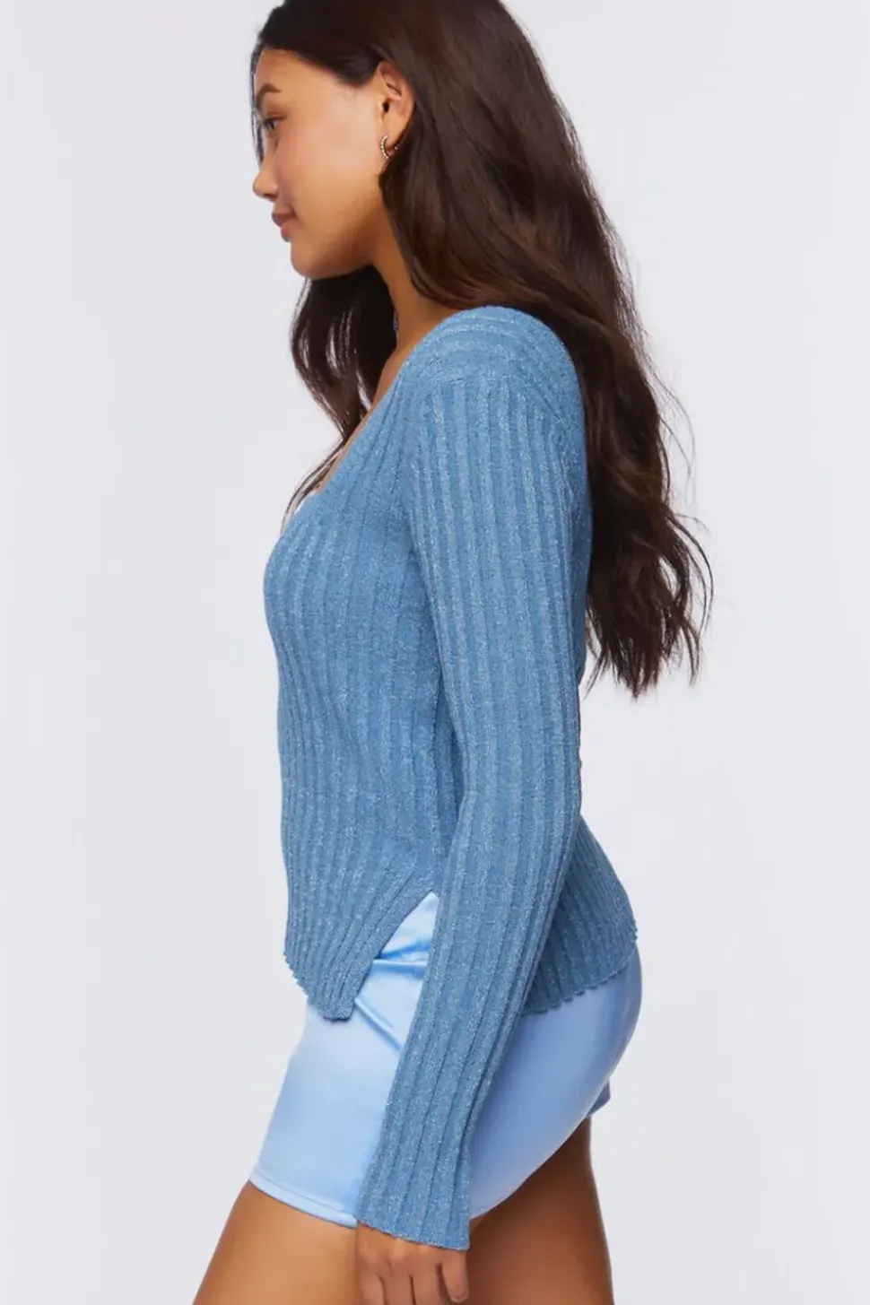 Glitter Knit Square Neck Sweater