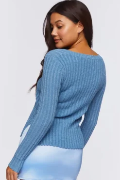 Glitter Knit Square Neck Sweater