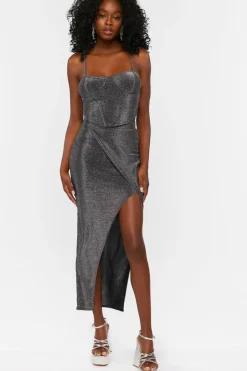 Glitter Wrap Maxi Skirt