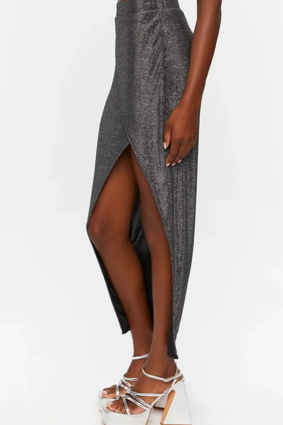 Glitter Wrap Maxi Skirt