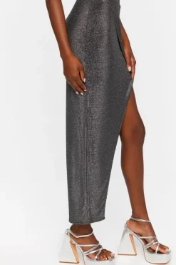 Glitter Wrap Maxi Skirt