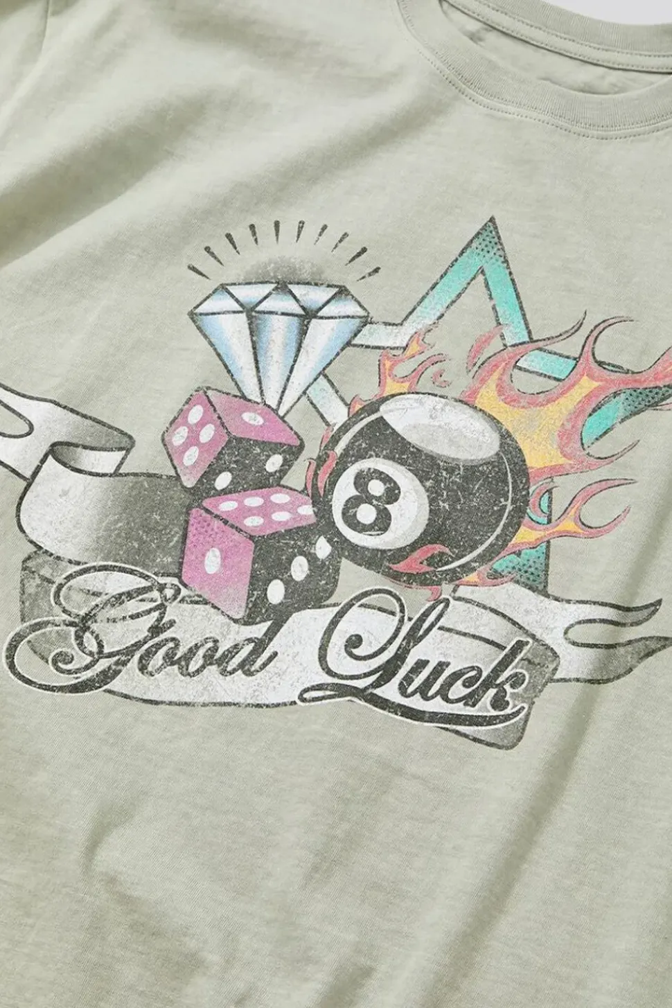 Good Luck Graphic Crew Neck Tee