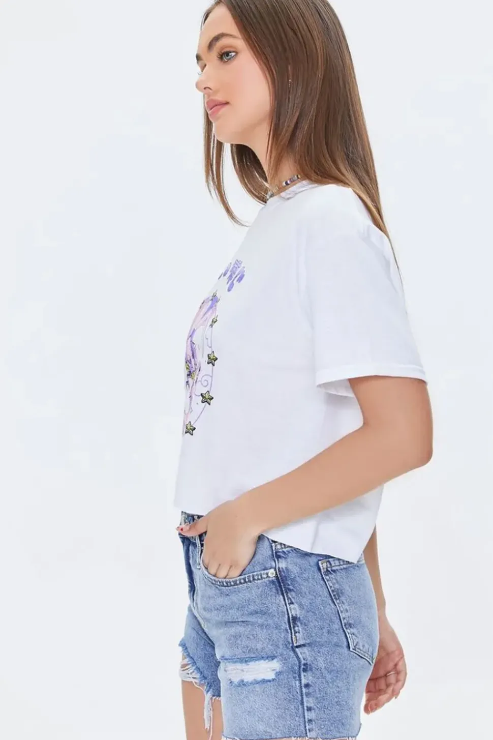 Good Vibes Graphic Raw-Cut Tee