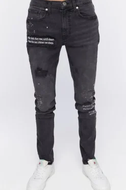 Graphic Paint Splatter Skinny Jeans