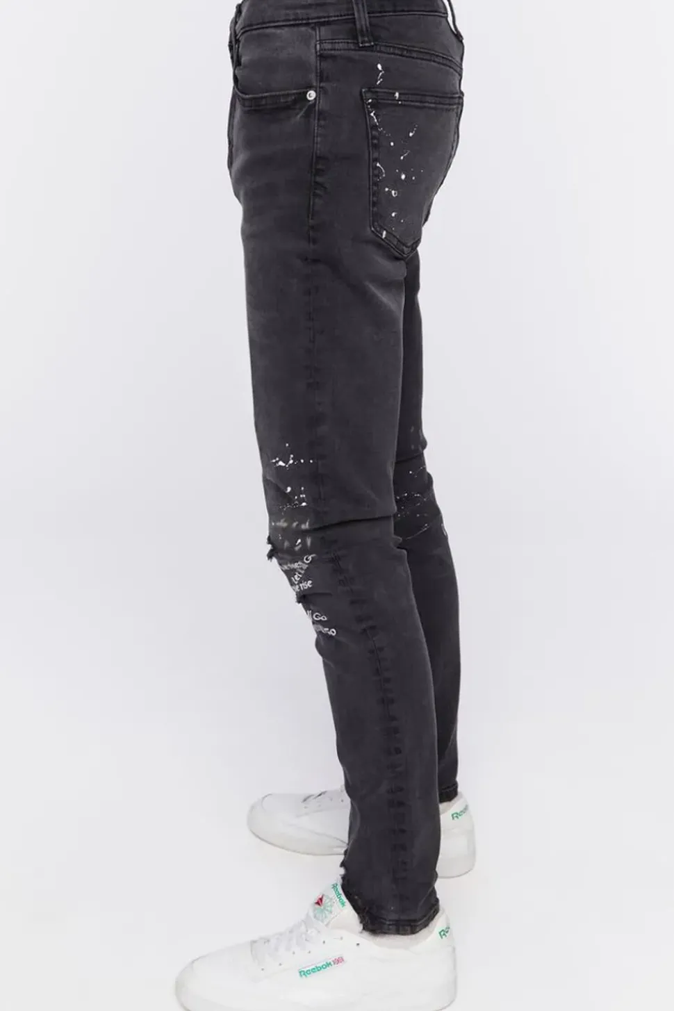 Graphic Paint Splatter Skinny Jeans