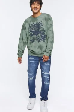 Graphic Tie-Dye Fleece Pullover