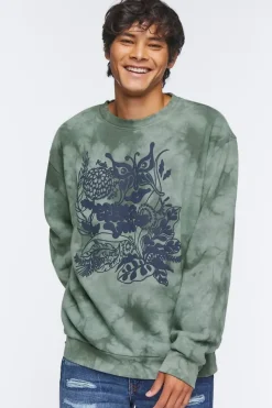 Graphic Tie-Dye Fleece Pullover