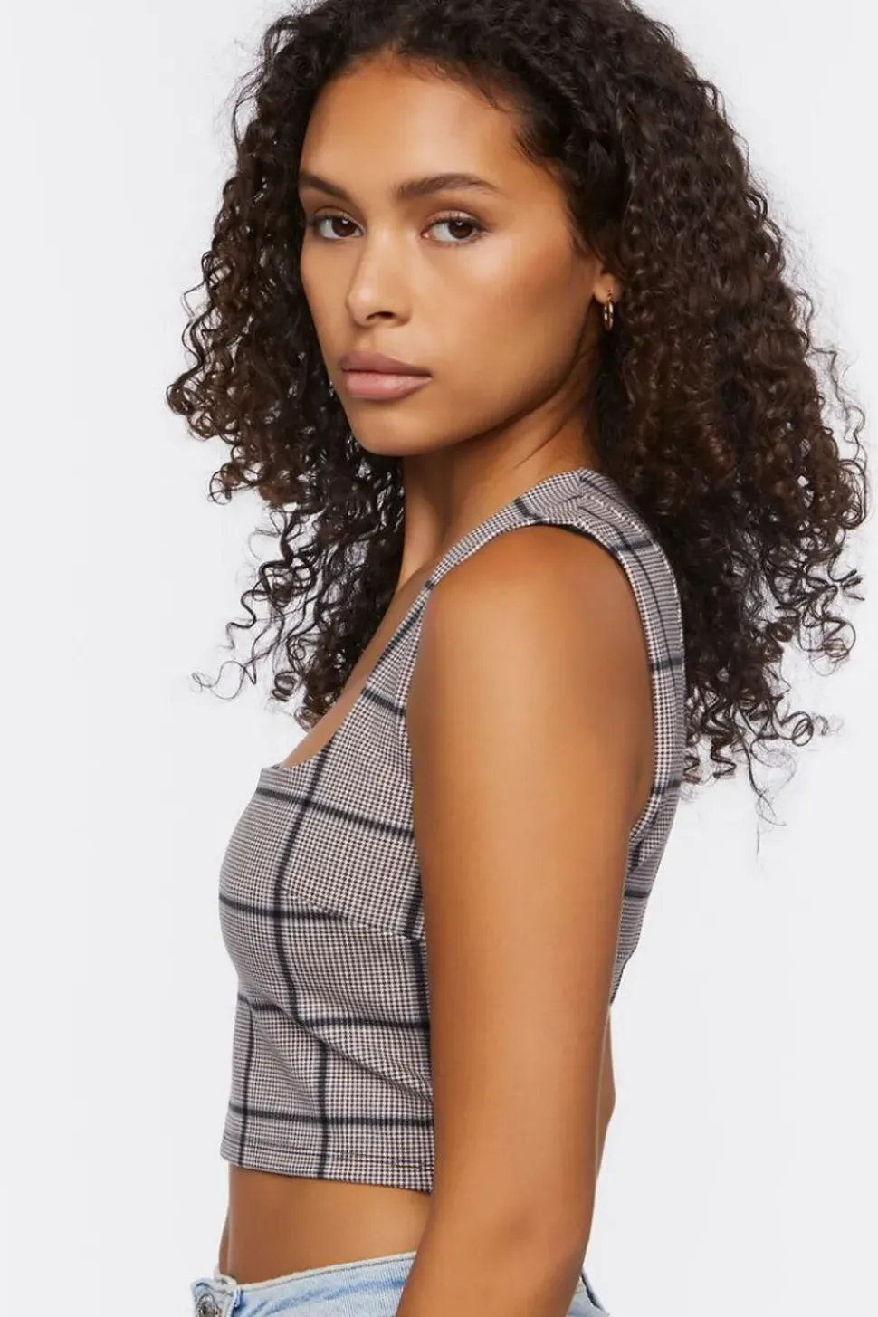 Grid Plaid Crop Top