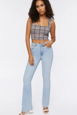 Grid Plaid Crop Top