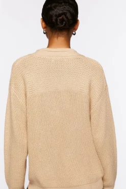 Half-Button Drop-Sleeve Sweater