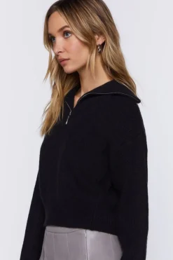 Half-Zip Ribbed Sweater