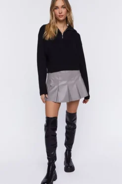 Half-Zip Ribbed Sweater