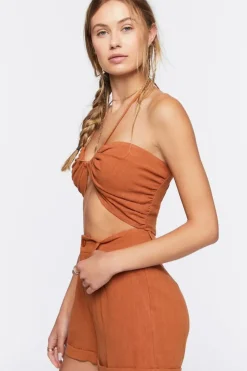 Halter Crop Top & Shorts Set