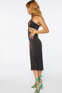 Halter Midi Bodycon Dress