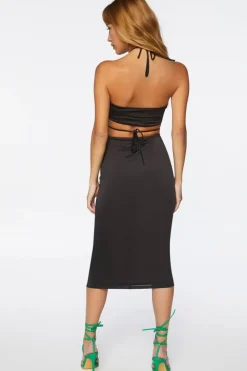 Halter Midi Bodycon Dress